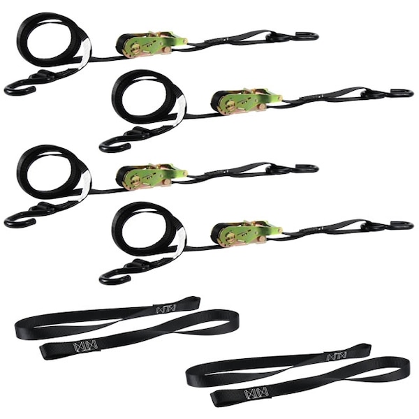 Motorcycle Ratchet Strap Kit 4 Pack